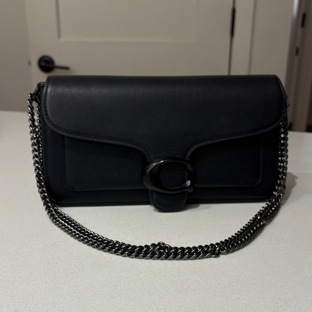 Coach Black Clutch with Chain Strap